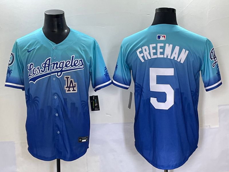 Men 2025 Los Angeles Dodgers #5 Freeman Blue Nike MLB Jersey Daoqite style 8